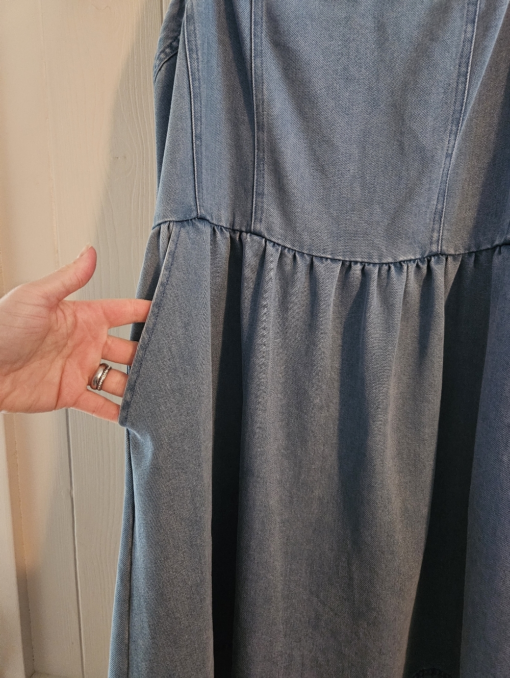 Altar'd State Light Blue Denium Pinafore Jumper - Super Soft! Size XL - Picture 5 of 7